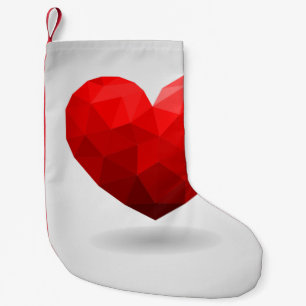Love heart low poly valentine kleiner weihnachtsstrumpf