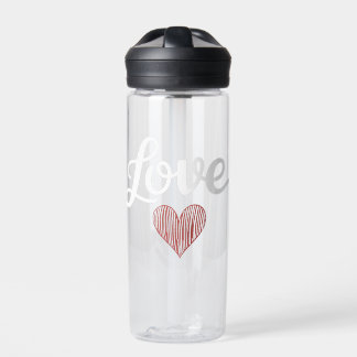 Love Heart Minimal Typography Romantic Design Trinkflasche