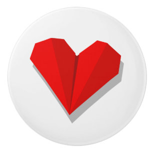Love Heart Origami Vector Abbildung Keramikknauf