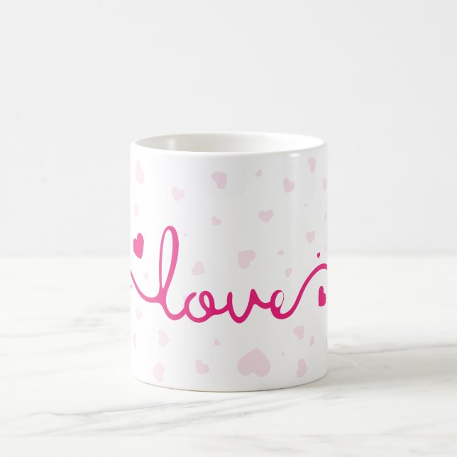 "Love" Heart Pattern Coffee Mug Kaffeetasse (Mittel)