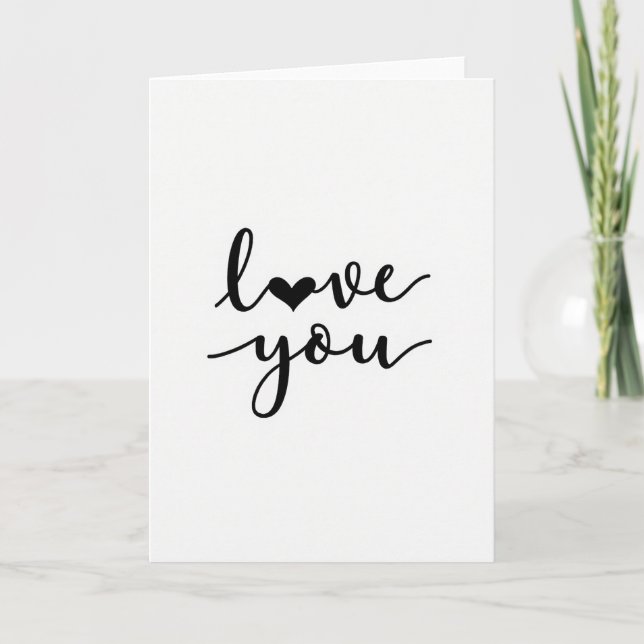 Love Heart Pattern You Card Karte (Vorderseite)
