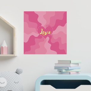 Love Heart - Rosa Foliendrucke