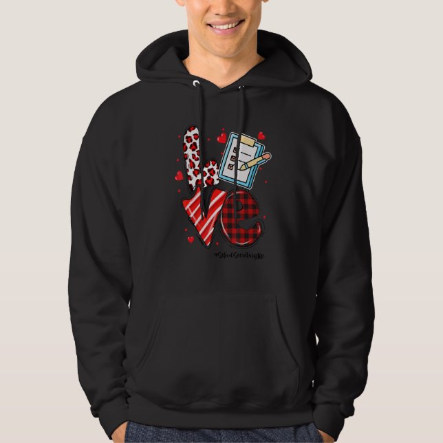 LOVE Heart School Secretary Life Valentines Day Gi Hoodie (Vorderseite)