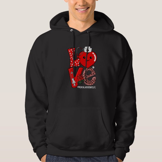 Love Heart Stethoscope Medical Assistant Life Vale Hoodie (Vorderseite)