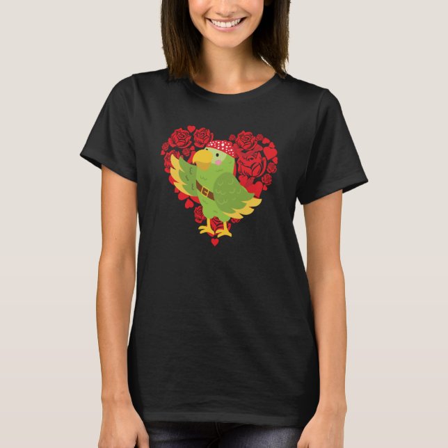 Love Heart Valentine's Day Roses Parrot Boys Kids T-Shirt (Vorderseite)