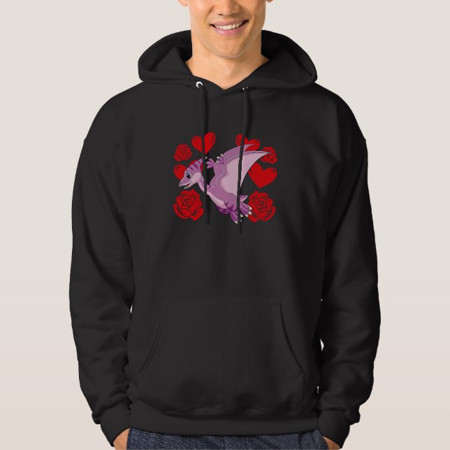 Love Heart Valentine's Day Roses Pterodactyl Boys  Hoodie (Vorderseite)