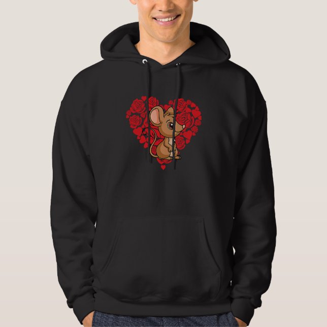Love Heart Valentine's Day Roses Rat Boys Kids Hoodie (Vorderseite)