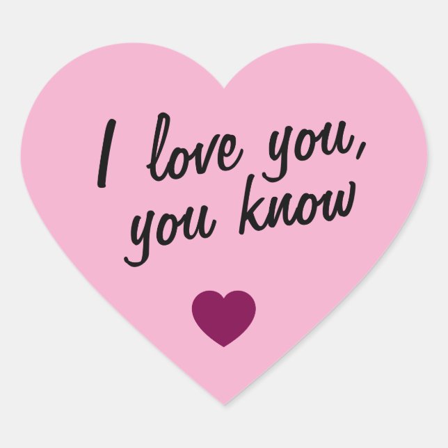 love heart with qoute Herz-Aufkleber (Vorderseite)