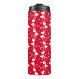 Love Hearts Doddles, Red, Thermal Tumbler Thermosbecher