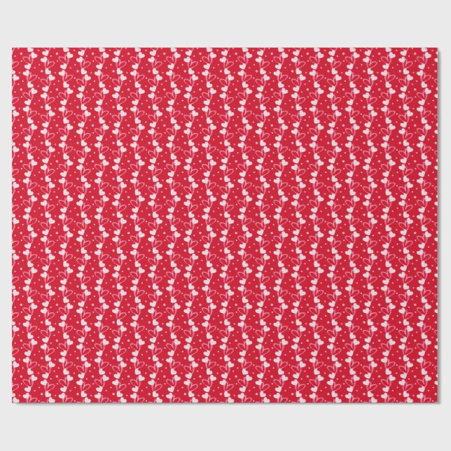 Love Hearts Doddles, Rot, Geschenkpapier (Flach)