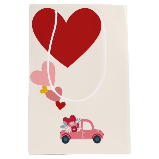 Love & Hearts Gift Bag Mittlere Geschenktüte (Vorderseite)