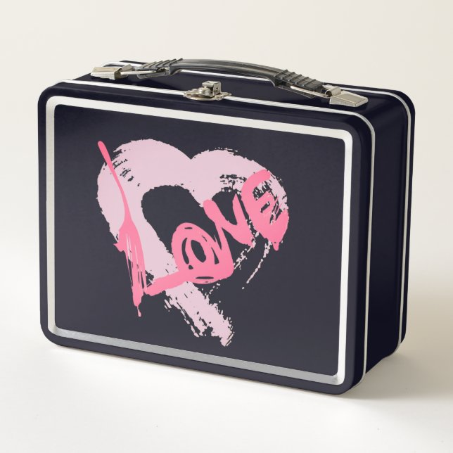 Love Hearts Metal Lunch Box (Vorderseite)