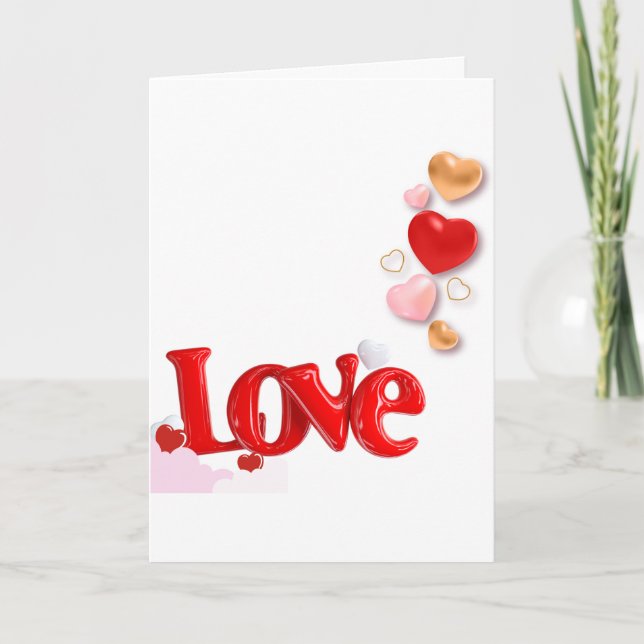 Love & Hearts Personalized Folded Card Karte (Vorderseite)