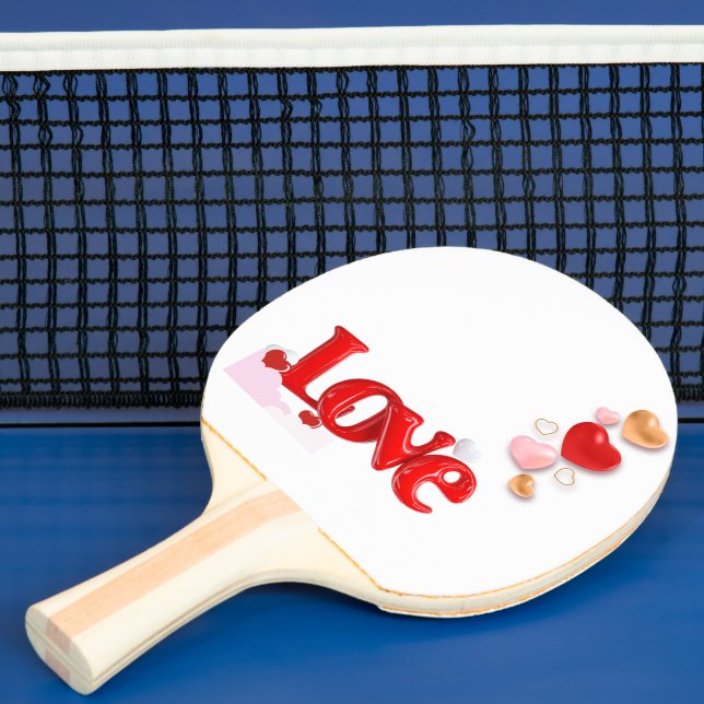 Love & Hearts Personalized Ping Pong Paddle Tischtennis Schläger (InSitu)