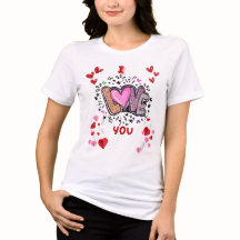 Love Hearts & Petals T-Shirt – Romantische Blumen-