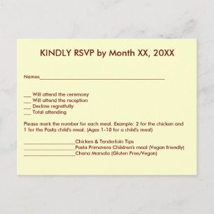 Love Hearts & Red Rose Wedding RSVP Menu Postcard Einladungspostkarte