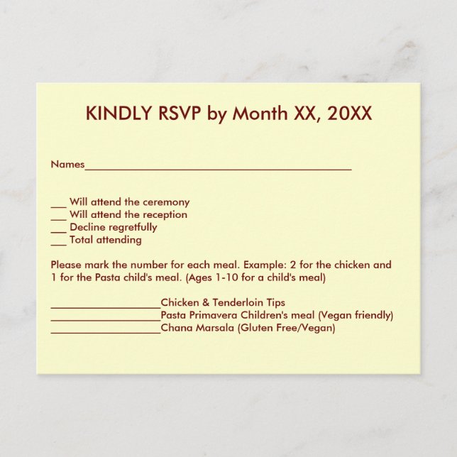 Love Hearts & Red Rose Wedding RSVP Menu Postcard Einladungspostkarte (Vorderseite)