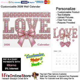 Love & Hearts Theme 12 Month 2026 Wall Kalender