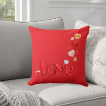 Love & Hearts Throw Pillow
