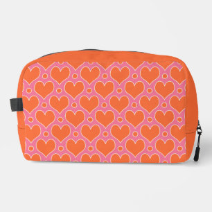 Love Hearts und Polka Dots Muster in Pink, Orange Waschbeutel
