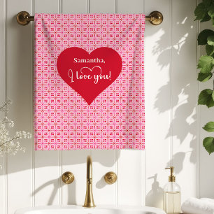 Love Hearts Valentinstag-Badehandtuch-Geschenk für Badhandtuch Set