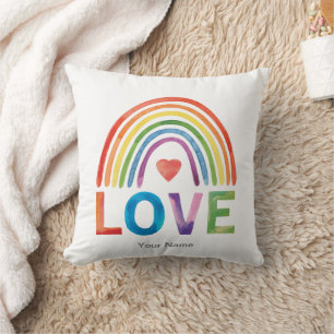 LOVE Helle Farbe Regenbogen Wasserfarbe Modern Chi Kissen