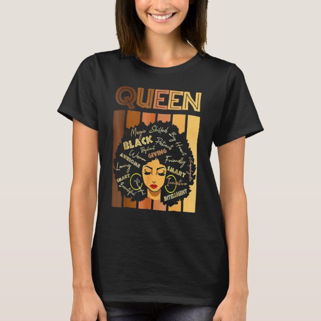 Love Her Black History Month Queen Melanin Afro Fr T-Shirt (Vorderseite)