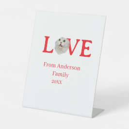 Love holidays cat photo pet family name bold lette sockelschild