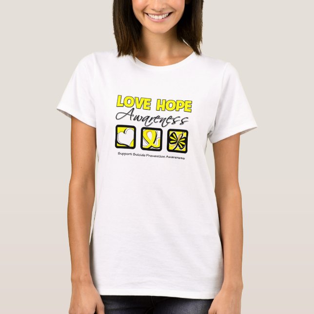 Love Hope Awareness Suicide Prevention T-Shirt (Vorderseite)
