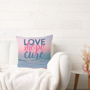 Love Hope Cure Handgemalte Pastellstrandsonne Kissen