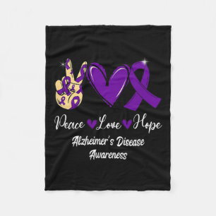Love Hope Purple Ribbon Alzheimerheimer Disease Aw Fleecedecke