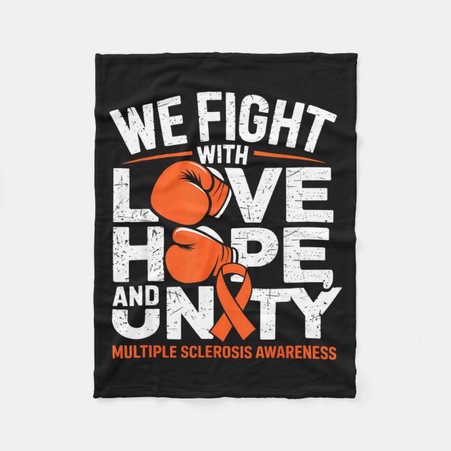 Love Hope Unity Boxing Glove Multiple Sclerosis Aw Fleecedecke (Vorderseite)
