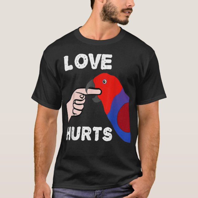LOVE HURT FEMAL ECLECTUS PARROT T-SHIRT (Vorderseite)
