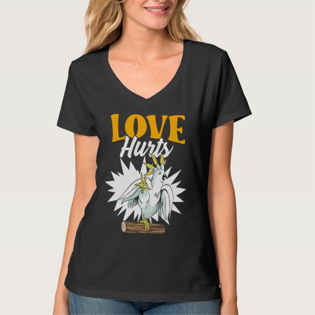 Love Hurts Eclectus Male Parrot Biting Finger for  T-Shirt (Vorderseite)