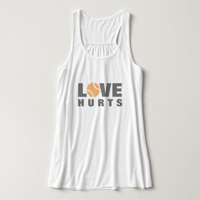 Love Hurts süße Tennis-Panzerspitze für Frauen Tank Top (Design Vorderseite)
