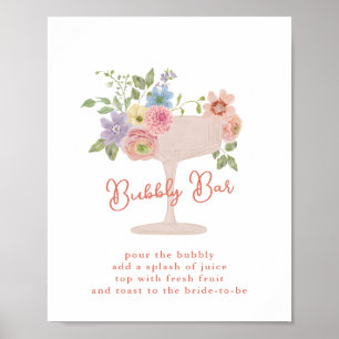 Love in Bloom Brautparty-Sprudelbar-Schild Poster