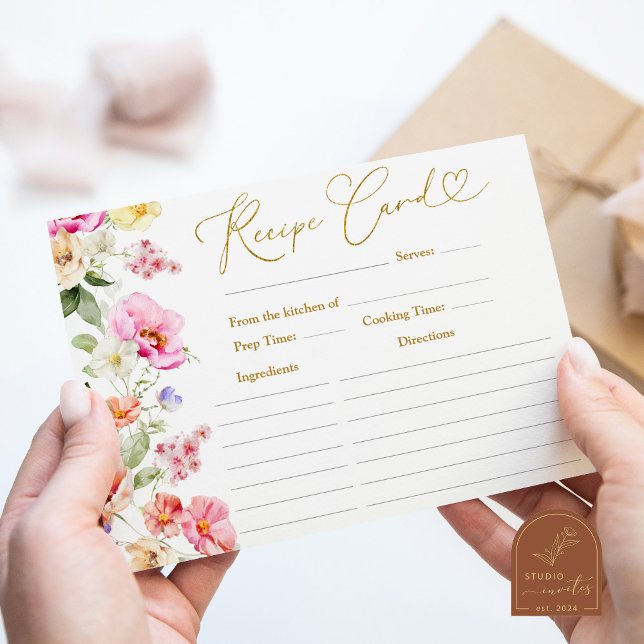 Love In Bloom Bridal Shower Recipe Card Einladung (Von Creator hochgeladen)