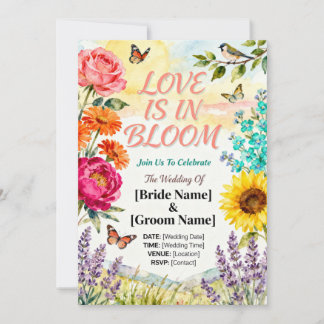 Love in Bloom – Elegant Floral Wedding Invitation Einladung
