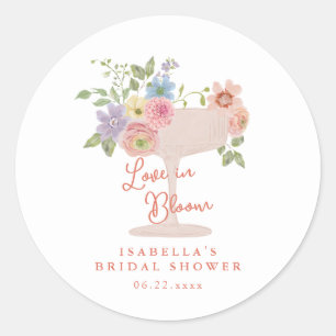 Love in Bloom Floral Garden Brautparty Runder Aufkleber