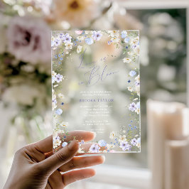 Love In Bloom Floral Purple Bridal Shower Acryleinladungen