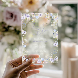 Love In Bloom Floral Purple Bridal Shower Acryleinladungen