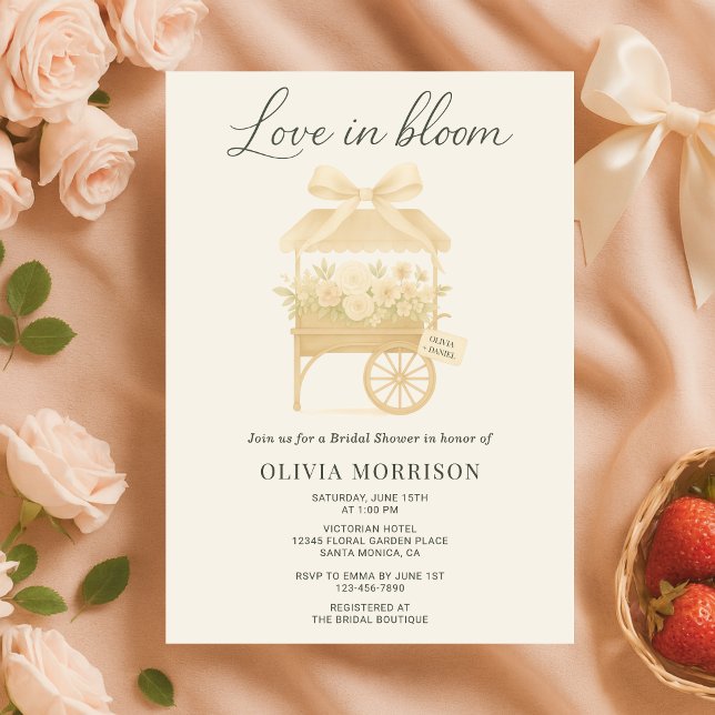 Love in Bloom Flower Market Bow Bridal Shower Einladung (Von Creator hochgeladen)