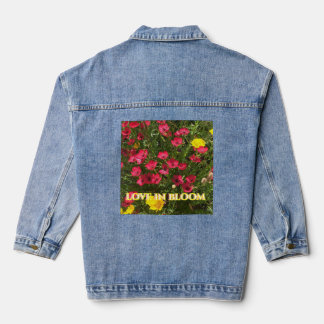 Love in Bloom rote Rosenjacke Jeansjacke