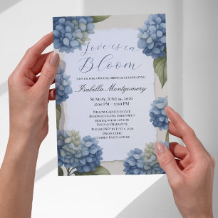 Love in Bloom Rustikale Frühlingsblaue Hortensie Einladung
