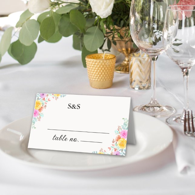 Love in Bloom spring flowers wedding Platzkarte (Von Creator hochgeladen)