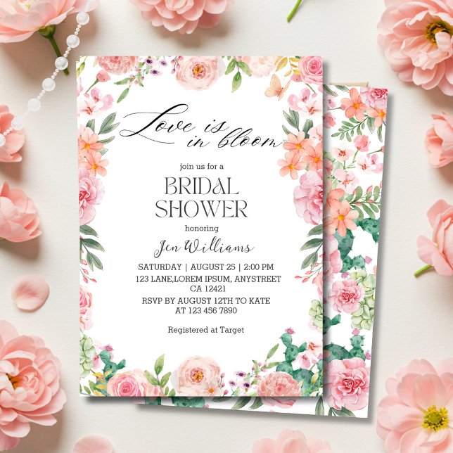Love in Bloom Spring Garden Floral Bridal shower Einladung (Von Creator hochgeladen)