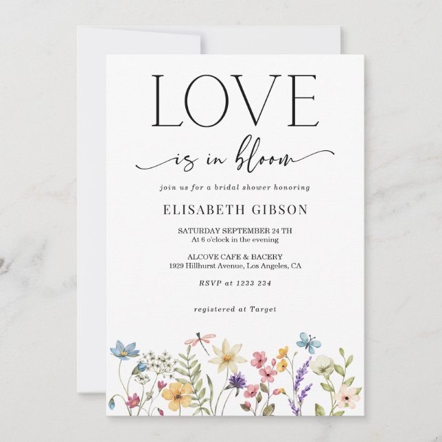 Love In Bloom” summer bridal shower invitation Einladung (Vorderseite)