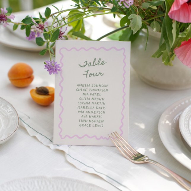 Love in Bloom Whimsical Handwritten Table 4 Card Einladung (Von Creator hochgeladen)