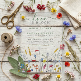 Love in Bloom Wildflower Meadow Bridal Shower Acryleinladungen
