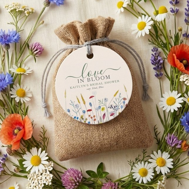 Love in Bloom Wildflower Meadow Bridal Shower Geschenkanhänger (Von Creator hochgeladen)